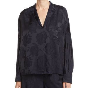 VINCE
Floral Jacquard Pajama Popover Top Navy Blue